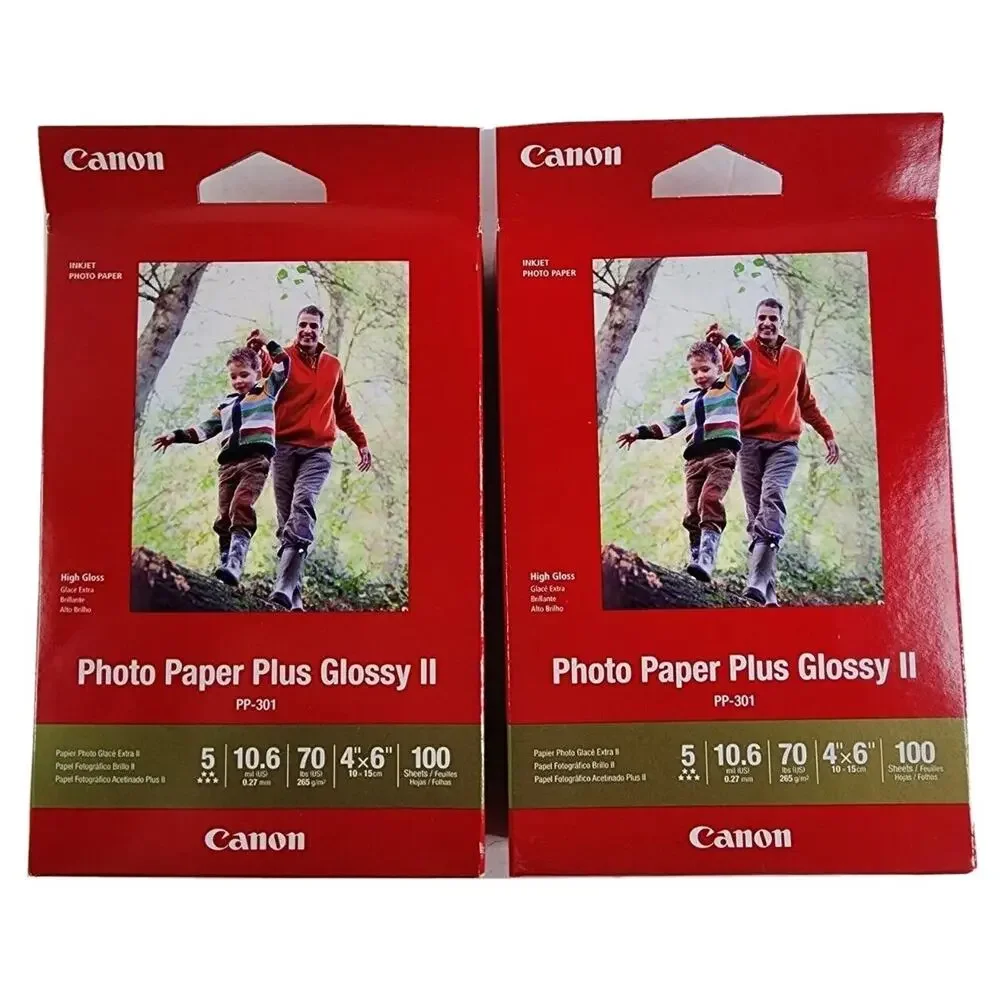 Lot of 2 Canon Photo Paper Plus Glossy II PP-301 4”x6